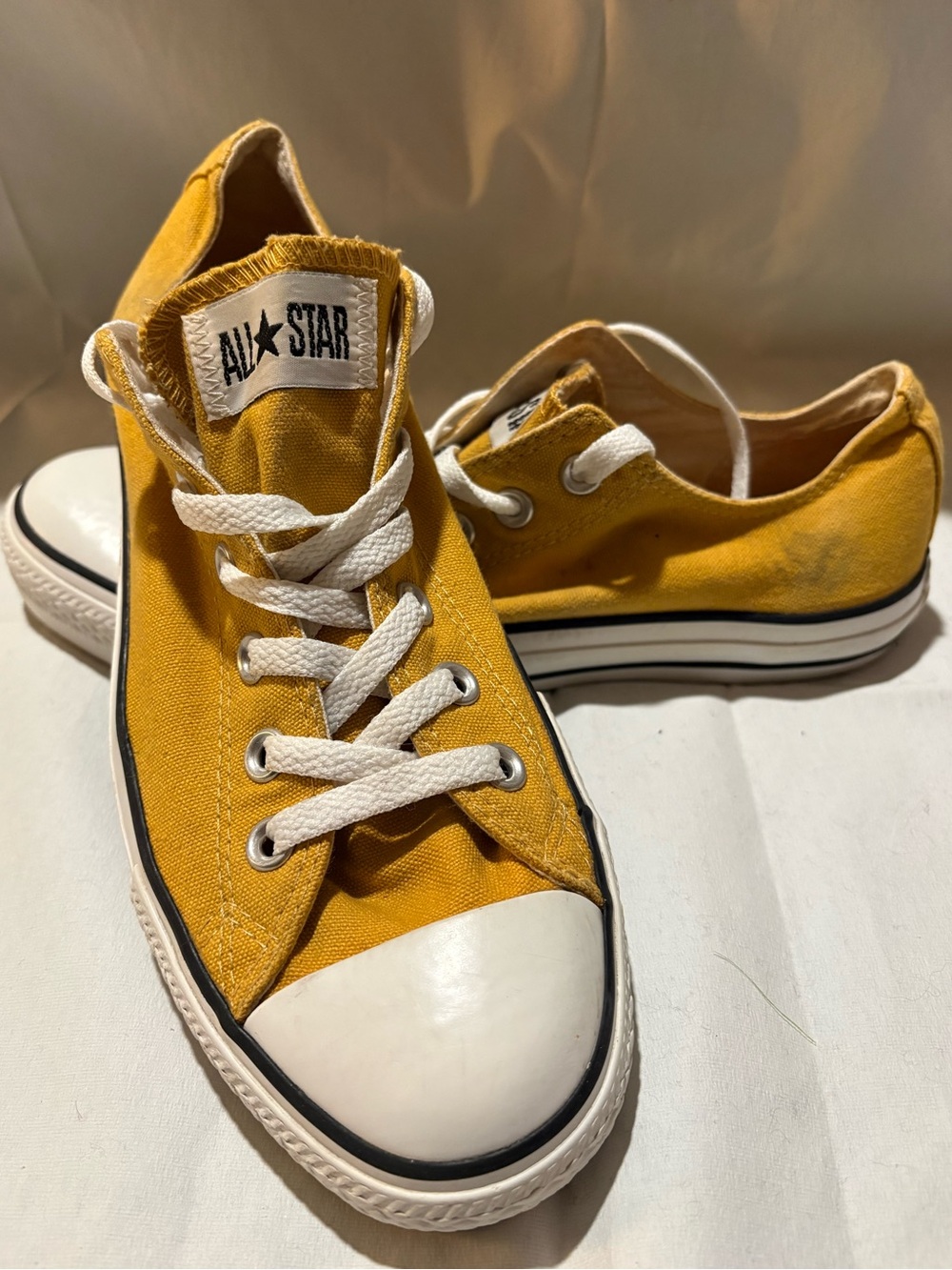 Converse Chuck Taylor All Star, Mustard Yellow, Low-Top, US size 8 M/ 10 W
